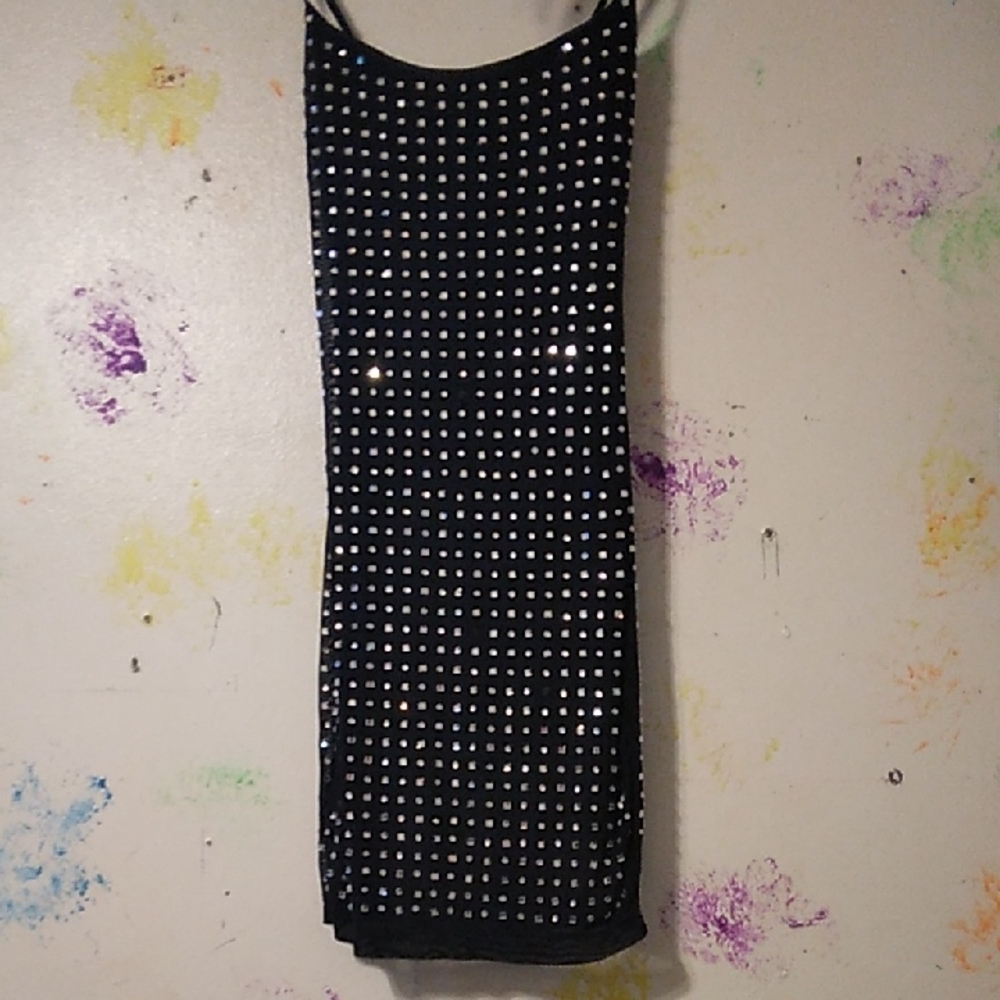 B. Smart Black and White Spaghetti Strap Bodycon Mini Dress